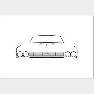 Chevrolet Chevelle Super Sport classic car outline graphic (black) Posters and Art
